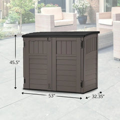 Outdoor Storage Shed for Backyard and Garden, Horizontal, 4' x 2.5', Stoney Grey - Portable Utility Deck and Cabinet for Tools,