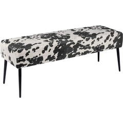 Button-Tufted Ottoman Bench, Upholstered Bedroom Benches Leather Footrest Stool Accent Bench for Entryway Dining Room