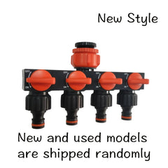 1pc 4-Way Hose Splitter with 4 Switches | Lightweight Plastic for Outdoor Watering, Lawn & Garden