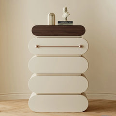 French Cream Style Storage Black Walnut Cabinet Home Furniture Drawer Type Showcase Locker Living Room Cabinets Storage Locker