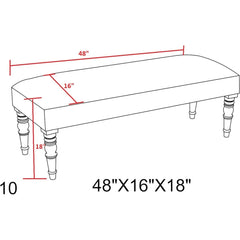Mark&Day Bedroom Bench, Gran Dark Green Upholstered End of Bed Ottoman Benches, Rustic Boho Entryway Footrest Stool Seat, Handma