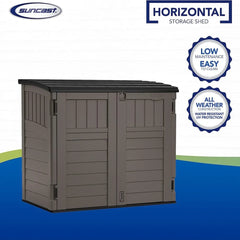 Outdoor Storage Shed for Backyard and Garden, Horizontal, 4' x 2.5', Stoney Grey - Portable Utility Deck and Cabinet for Tools,