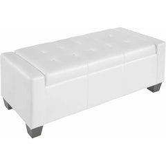 Large 51" Storage Ottoman, Tufted Faux Leather Storage Bench for Living Room, Entryway, or Bedroom