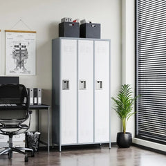 YQXH Metal Lockers for Employees-3 Door Storage Locker with Shelves and Lockable Steel Cabinet for School,Gym,Office