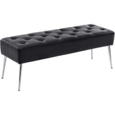 Button-Tufted Ottoman Bench, Upholstered Bedroom Benches Leather Footrest Stool Accent Bench for Entryway Dining Room