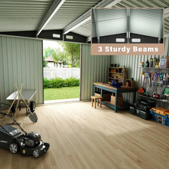 Outdoor Metal Storage Sheds: 10x12 FT Lockable Tool Shed Kit for Yard and Garden Use