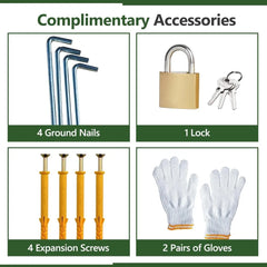 6x6 ft Metal Storage Shed Outdoor,Metal Steel Utility Tool Shed Storage House with Window and Floor Kit for Backyard Garden Pati