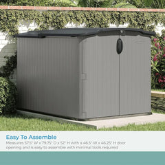 Glidetop Horizontal Outdoor Storage Shed with Pad-Lockable Sliding Lid and Doors, All-Weather Shed for Yard Storage, 57.5" W x