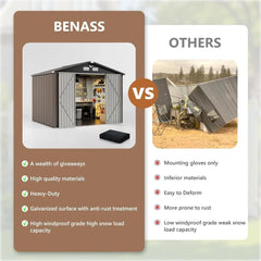 10x12 FT Outdoor Storage Shed,Metal Tool Sheds,Waterproof Outside Storage Shed with Lockable Doors & Air Vent,Storage Building f