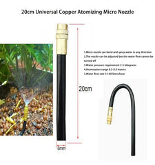10PCS Universal Automatic Irrigation Sprinkler Kit Outdoor Misting Cooling System Brass Mist Nozzle 8/12mm Hose Tee
