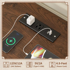 White Dresser for Bedroom with Charging Station & Led Lights,55.02" TV Stand with 8 Drawers,Dressers & Chests of Drawers