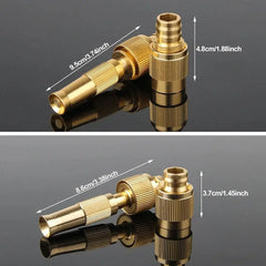 1Set High Pressure Water Spray Torch Nozzle Brass Plating with Quick-connect Connector Washing Machine Nozzle 1/2" 3/4"