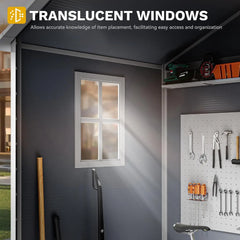 6x4.4 FT Outdoor Resin Storage Shed with Reinforced Floor, All-Weather Bike Shed with Lockable Door, Window and Vent, W