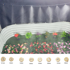 50PCS Threaded Brass Misting Nozzle 0.1-0.8mm Orifice Water Mister Parts Fog Nozzle For Patio Misting System Outdoor Cooling