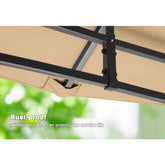 Outdoor Garden Gazebo for Patios with Stable Steel Frame and Netting Walls (10x12,Beige)