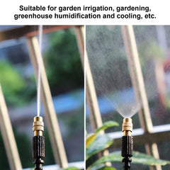 10-Pack Adjustable Atomizing Nozzles, 4/7mm Hose Compatible, Removable Design for Greenhouse Cooling & Garden Irrigation