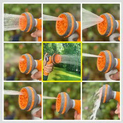 Water Hose Nozzle Water Pipe Sprayer High Pressure Hose Nozzle Leak Proof Handheld Garden Sprayer 8 Adjustable Spray Patterns