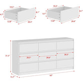 Hitow 9 Drawer Dresser for Bedroom with Deep Drawers, Large Floor Wood Dressers & Chest (63"W x 15.7"D x 31.5"H)