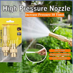 1Set High Pressure Water Spray Torch Nozzle Brass Plating with Quick-connect Connector Washing Machine Nozzle 1/2" 3/4"