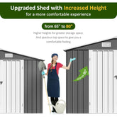 10x12 FT Outdoor Storage Shed, Metal Garden Tool Shed with Updated Frame Structure and Lockable Doors, Ideal for Backyard Garden