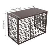 4 Panels Air Conditioner Fence Coffee Color 1.5P Privacy Fence Cover for A/C Conditioning Unit Outdoor Units