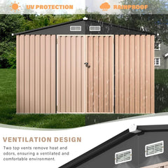 Outdoor Metal Storage Sheds: 10x12 FT Lockable Tool Shed Kit for Yard and Garden Use
