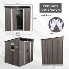 Durable 6x5 Outdoor Metal Shed with Lockable Door for Garden and Tool Storage