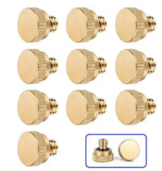 10PCS Threaded Brass Misting Nozzle Set 0.3MM Orifice Irrigation Nozzles Parts for 1/4 Inch Outdoor Cooling Misting Hose System