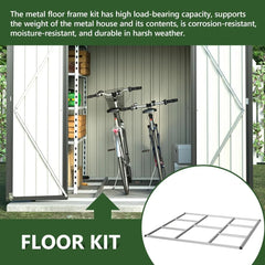 6x6 ft Metal Storage Shed Outdoor,Metal Steel Utility Tool Shed Storage House with Window and Floor Kit for Backyard Garden Pati