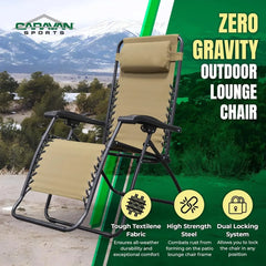 Sports Zero Gravity Outdoor Portable Folding Camping Lawn Deck Patio Pool Recliner Lounge Chair for Adults, Adjustable Headrest
