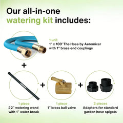 All-In-One Watering Kit - Heavy Duty 1" 100 Ft Garden Hose, 650 PSI High-Pressure Watering Tool, Kinkless Garden Hoses
