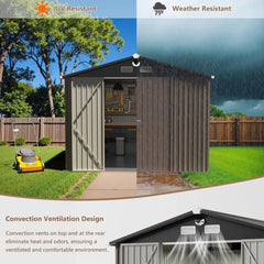 10x12 FT Outdoor Storage Shed,Metal Tool Sheds,Waterproof Outside Storage Shed with Lockable Doors & Air Vent,Storage Building f