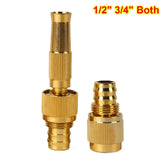 1Set High Pressure Water Spray Torch Nozzle Brass Plating with Quick-connect Connector Washing Machine Nozzle 1/2" 3/4"