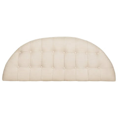 Rustic Semi Circle Bench Tufted Linen Upholstered Durable Wood Frame Indoor Seating Classic Home Decor 550 lbs Capacity