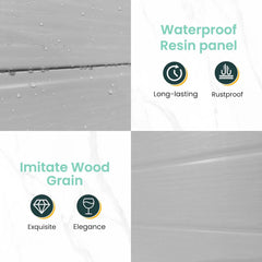 Outdoor Resin Storage Shed 6x4.5 FT, Plastic Garden Shed for Bike, Garbage Can, , Outside Sheds with Lockable Door for Back