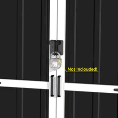 Outdoor Storage Cabinet Wood & Metal Garden Shed with Waterproof Roof and Sturdy Lockable Doors 66"