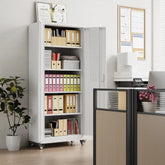 YQXH 73''H Metal Garage Storage Cabinet with Pegboard, Rolling Tool Cabinets on Wheels,Steel Locker