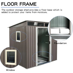 Durable 6x5 Outdoor Metal Shed with Lockable Door for Garden and Tool Storage