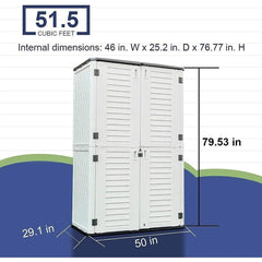 Kinying Outdoor Storage Cabinet, Vertical Storage Shed Perfect to Store Patio Furniture, Garden Tools Accessories,Bike,Beach Cha