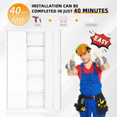 YQXH Metal Wardrobe Closet - 71" H Bedroom Armoires with Lock, Storage Locker