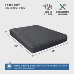 11 Inch Green Tea Cooling Gel Memory Foam Mattress Firm Support Charcoal Infused Mattress-in-A-Box Certified Safe Sleep Pressure