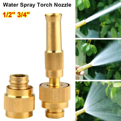 1Set High Pressure Water Spray Torch Nozzle Brass Plating with Quick-connect Connector Washing Machine Nozzle 1/2" 3/4"