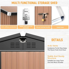 Metal Storage Shed,Outdoor Storage Building 10x12,Large Backyard Sheds with Lockable Door,Waterproof Outside Storage Shed