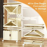 Foldable Wardrobe Cabinet with Wheels, Bardrobe 25''-2layer Clothing Storage Closet Organizer for Clothes, Books for Home/Office