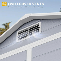 6x4.4 FT Outdoor Resin Storage Shed with Reinforced Floor, All-Weather Bike Storage Shed with Lockable Door, Window and Vent, W