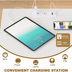 FOTOSOK White Nightstand Set of 2, 26" H White Night Stand with Charging Station, Nightstand Set 2 with USB Ports &Power Outlets
