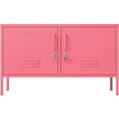 YQXH 2 Doors Metal Storage Cabinet Multifunction lockers Modern TV Stand Large Space Adjustable Bedroom Locker