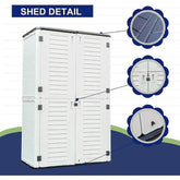 Kinying Outdoor Storage Cabinet, Vertical Storage Shed Perfect to Store Patio Furniture, Garden Tools Accessories,Bike,Beach Cha