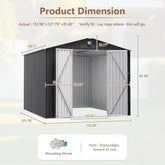 10x12 FT Outdoor Storage Shed, Metal Garden Shed - Tool Storage Sheds with Lockable Doors, Waterproof Outside Storage Building f