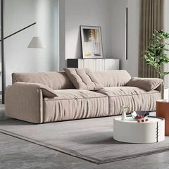Sofa living room simple modern small apartment fabric cream wind straight row Italian new model